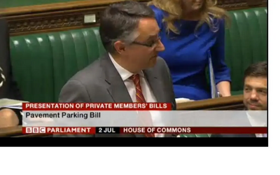 Image courtesy of Guide Dogs / BBC Martin Horwood in Parliament