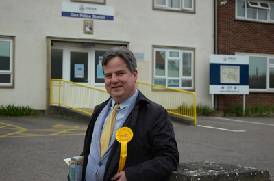 James Sandbach outside Police Station