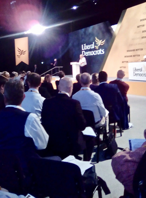 Image courtesy of East Suffolk Liberal Democrats David Beavan speaks to Brighton Conference